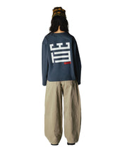 WOODBIRD Joul LS mono tee slate blue