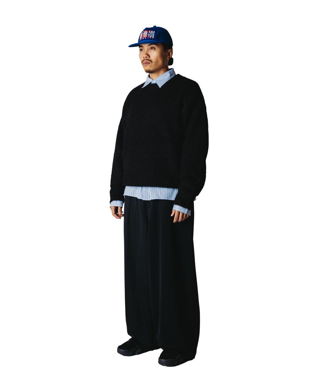 WOODBIRD Kurt mohairy crew black