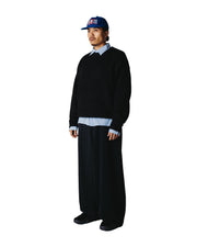 WOODBIRD Kurt mohairy crew black