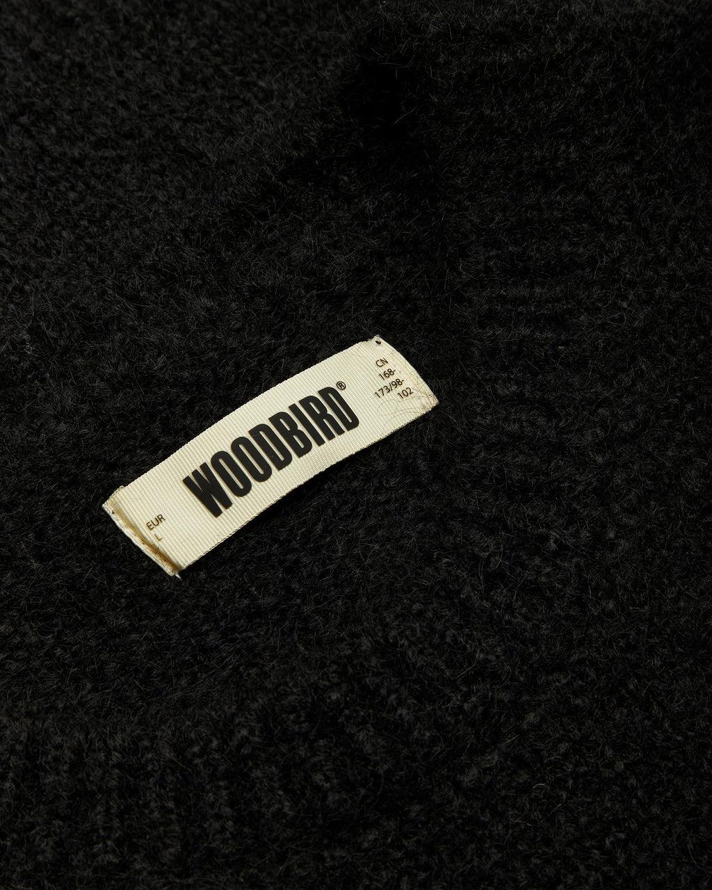 WOODBIRD Kurt mohairy crew black