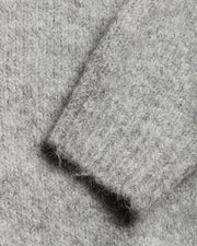 WOODBIRD Kurt mohairy crew dark grey melange