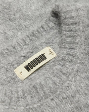 WOODBIRD Kurt mohairy crew dark grey melange