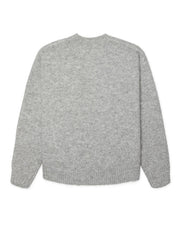 WOODBIRD Kurt mohairy crew dark grey melange