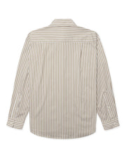 WOODBIRD Liva stripe shirt taupe brown