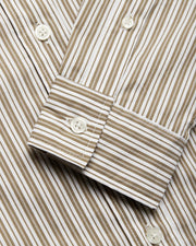 WOODBIRD Liva stripe shirt taupe brown