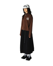 WOODBIRD Mia pleat twill skirt black