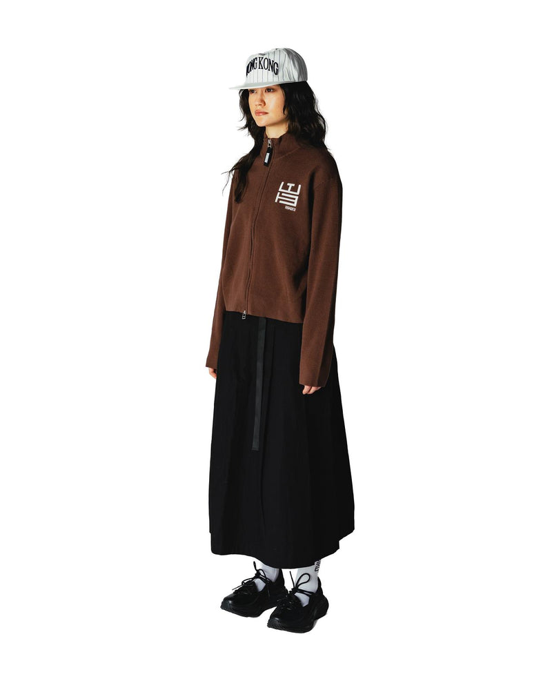 WOODBIRD Mia pleat twill skirt black