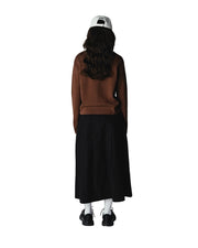 WOODBIRD Mia pleat twill skirt black