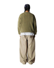 WOODBIRD Sake washed crew dark olive