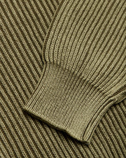 WOODBIRD Sake washed crew dark olive