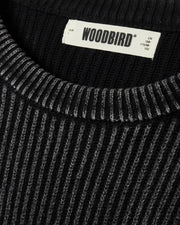 WOODBIRD Sake washed crew washed black