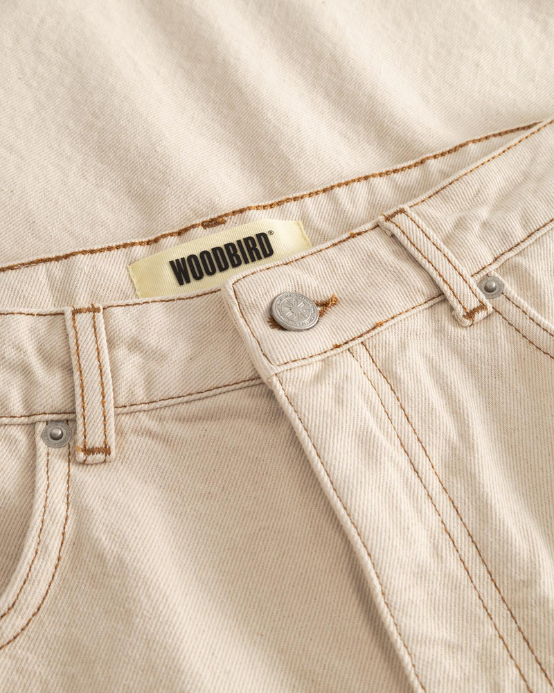 WOODBIRD Shan OW denim shorts off white