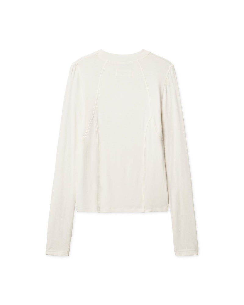 WOODBIRD Xao LS tee off white