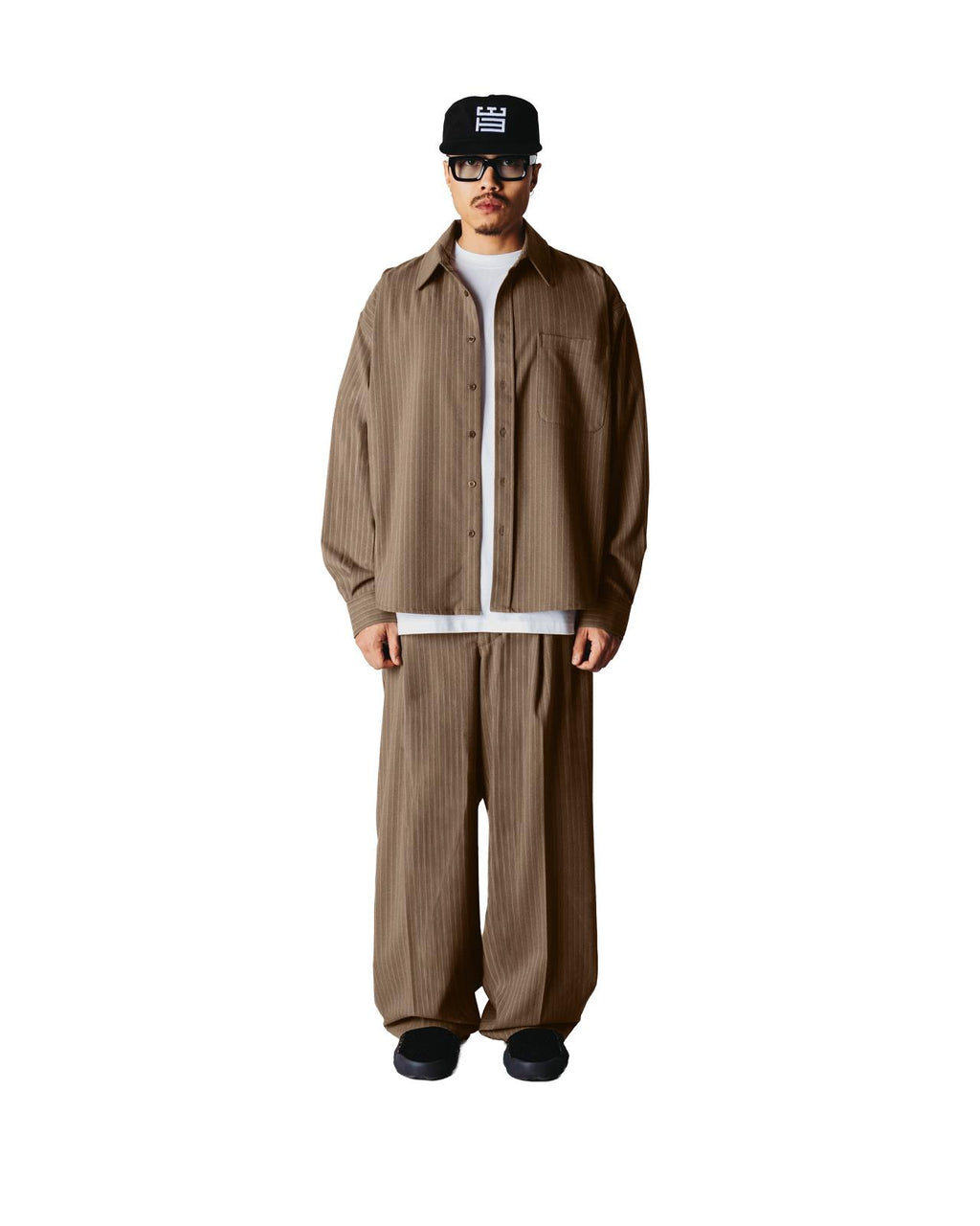 WOODBIRD Xing HB stripe shirt dark olive