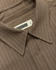 WOODBIRD Xing HB stripe shirt dark olive