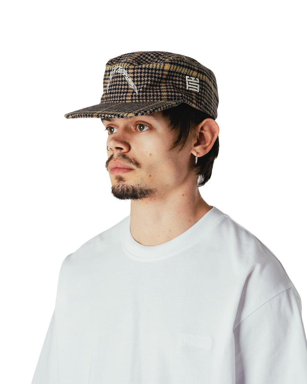 WOODBIRD Yin check pillbox cap