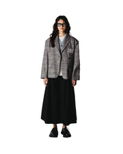 WOODBIRD Yun check blazer black grey