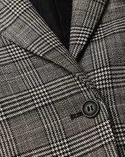 WOODBIRD Yun check blazer black grey