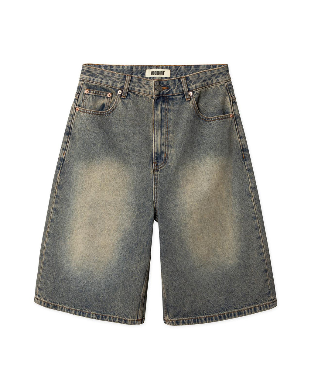 WOODBIRD Yuto aged shorts dark blue