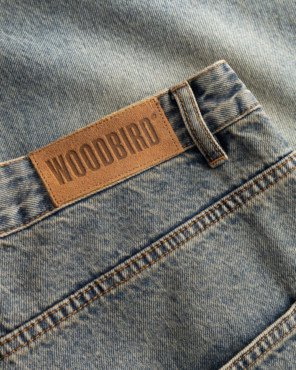 WOODBIRD Yuto aged shorts dark blue