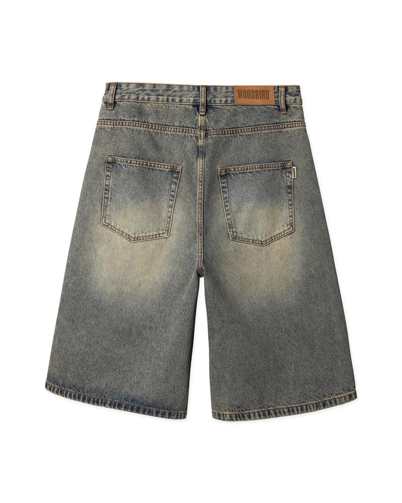 WOODBIRD Yuto aged shorts dark blue