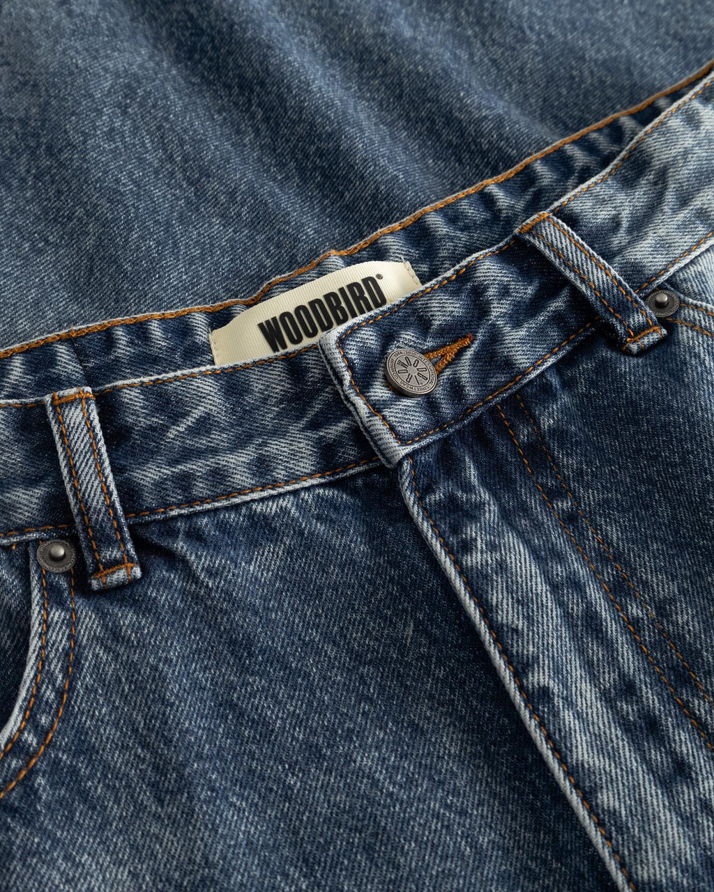 WOODBIRD Yuto twisted shorts blue vintage