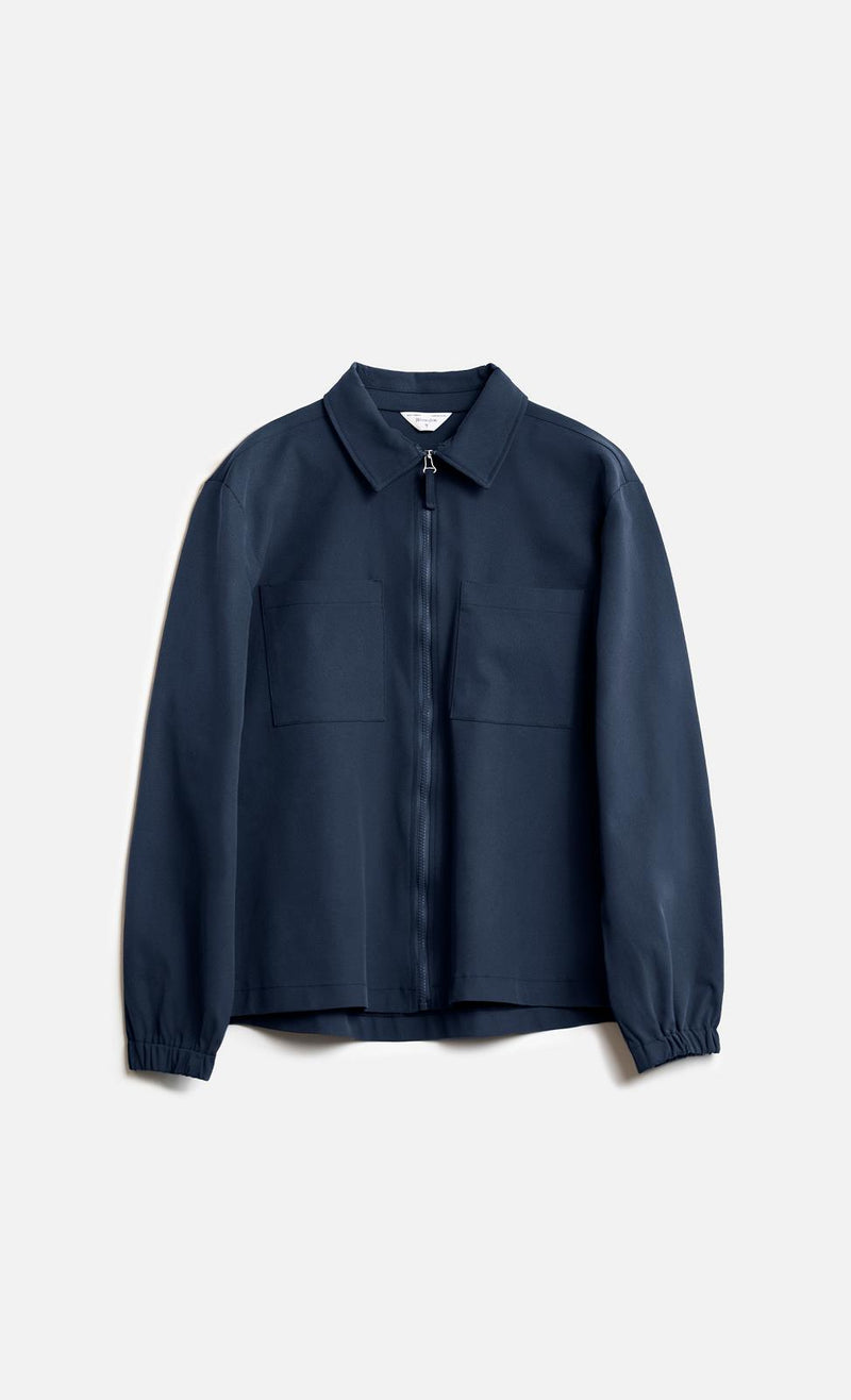 WOODEN STORE Aidan zip up shirt dark blue