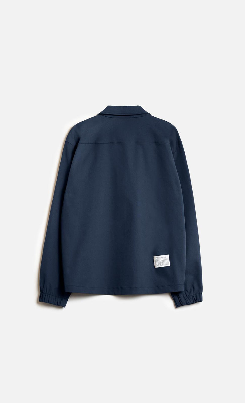 WOODEN STORE Aidan zip up shirt dark blue